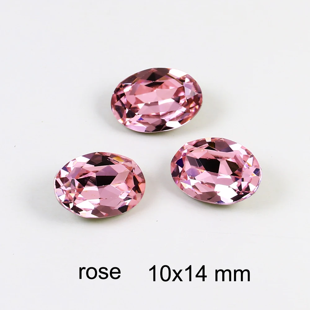 5pcs Oval Shape Rhinestones 10*14mm Applique Gems Glue On K9 Crystal Stones For Jewelry DIY Craft Garden Decoration 3002