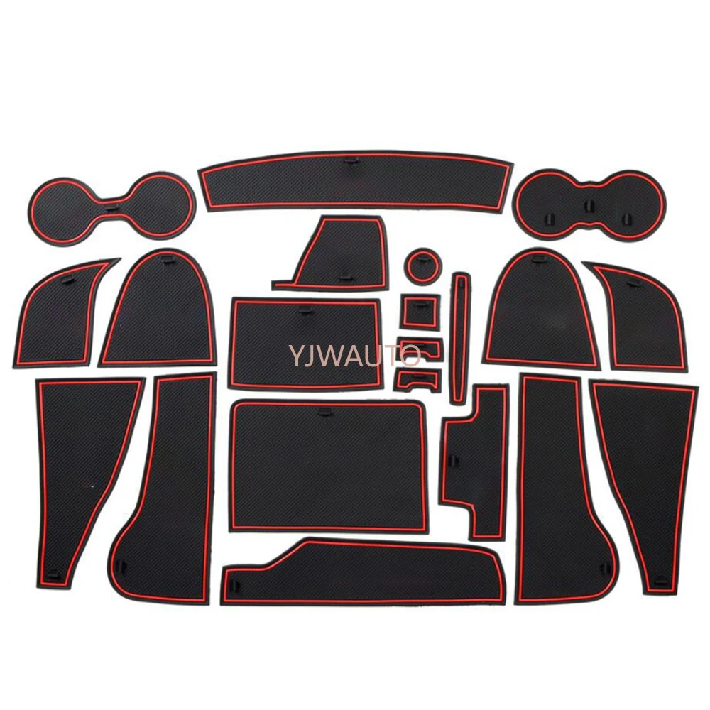 

Door Slot Mat for VW Toureg Gate Groove Cushion Car Door Rubber Cup Holder Mats Anti-slip Carpets Position