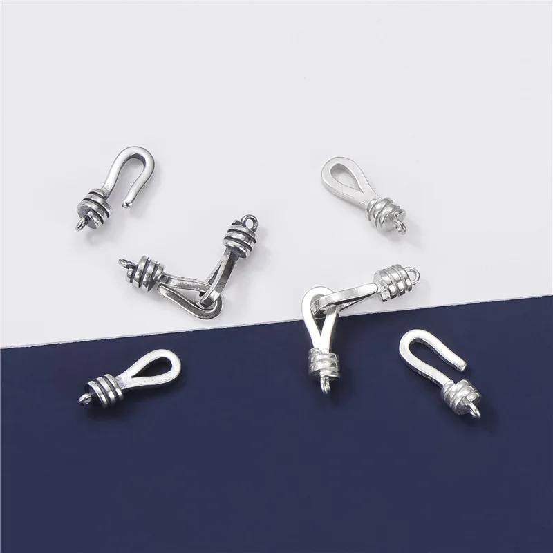 1 Set 925 Sterling Silver Gelang Buatan Tangan Kalung Koneksi OT Gesper Kait 4 Warna Toggle Gesper DIY Membuat Perhiasan