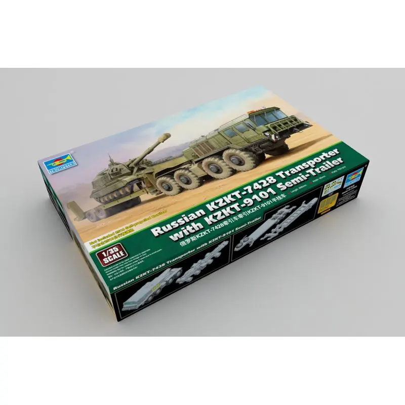 Trumpeter 01039 1/35 Russian KZKT-7428 Transporter with KZKT-9101 Semi-Trailer  - Scale Model Kit