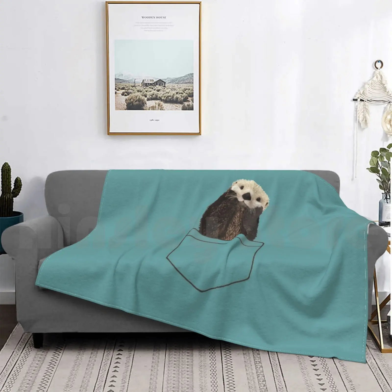 حصلت على قضاعة في جيبي، بطانية أزرق مخضر موضة مخصصة جيب Pal Otter Sea Otter Sea Otters Otters Weasel لطيف