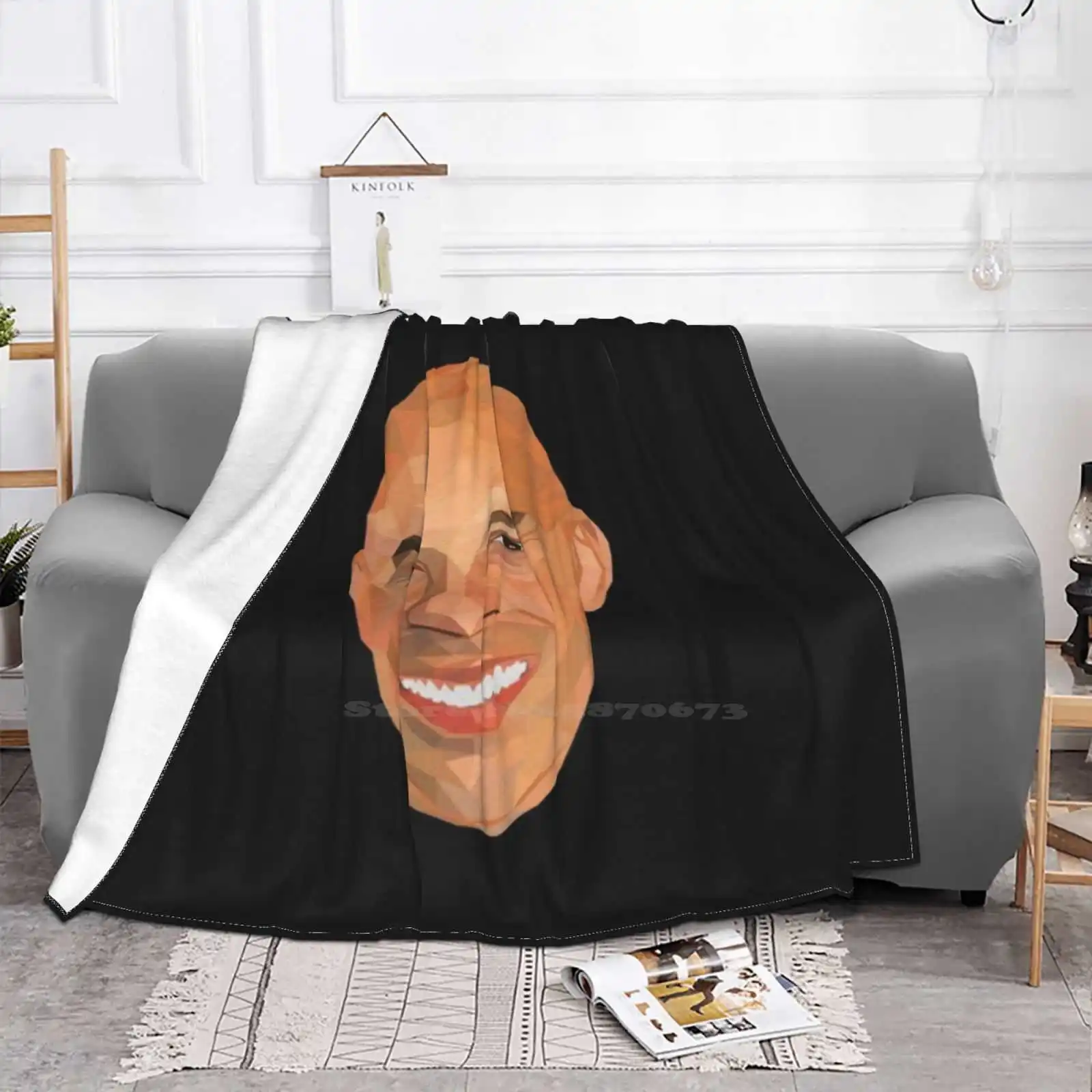 Vin Low Poly Art Creative Design Light Thin Soft Flannel Blanket Vin Actor Fasttofurious Actor And Producer