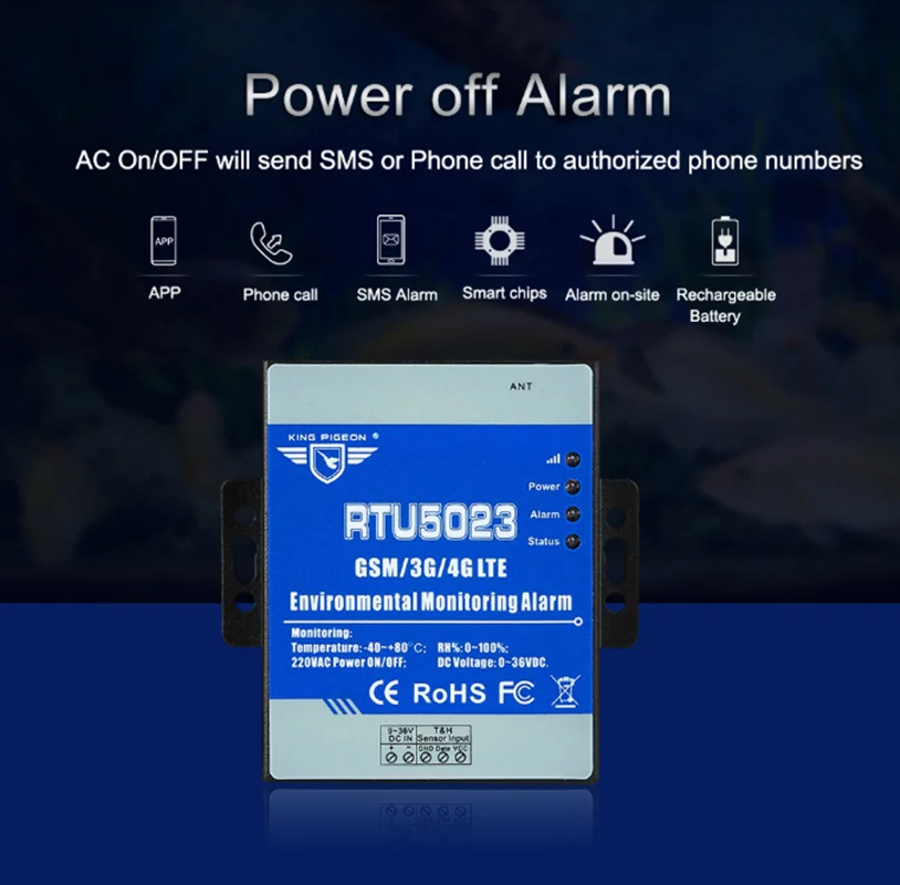 Imagem -04 - Gsm Controlador de Alarme Temperatura & Sistema de Monitoramento de Umidade para Estufa Fazenda Falha de Energia Monitor Registrador de Dados Gsm Alarme