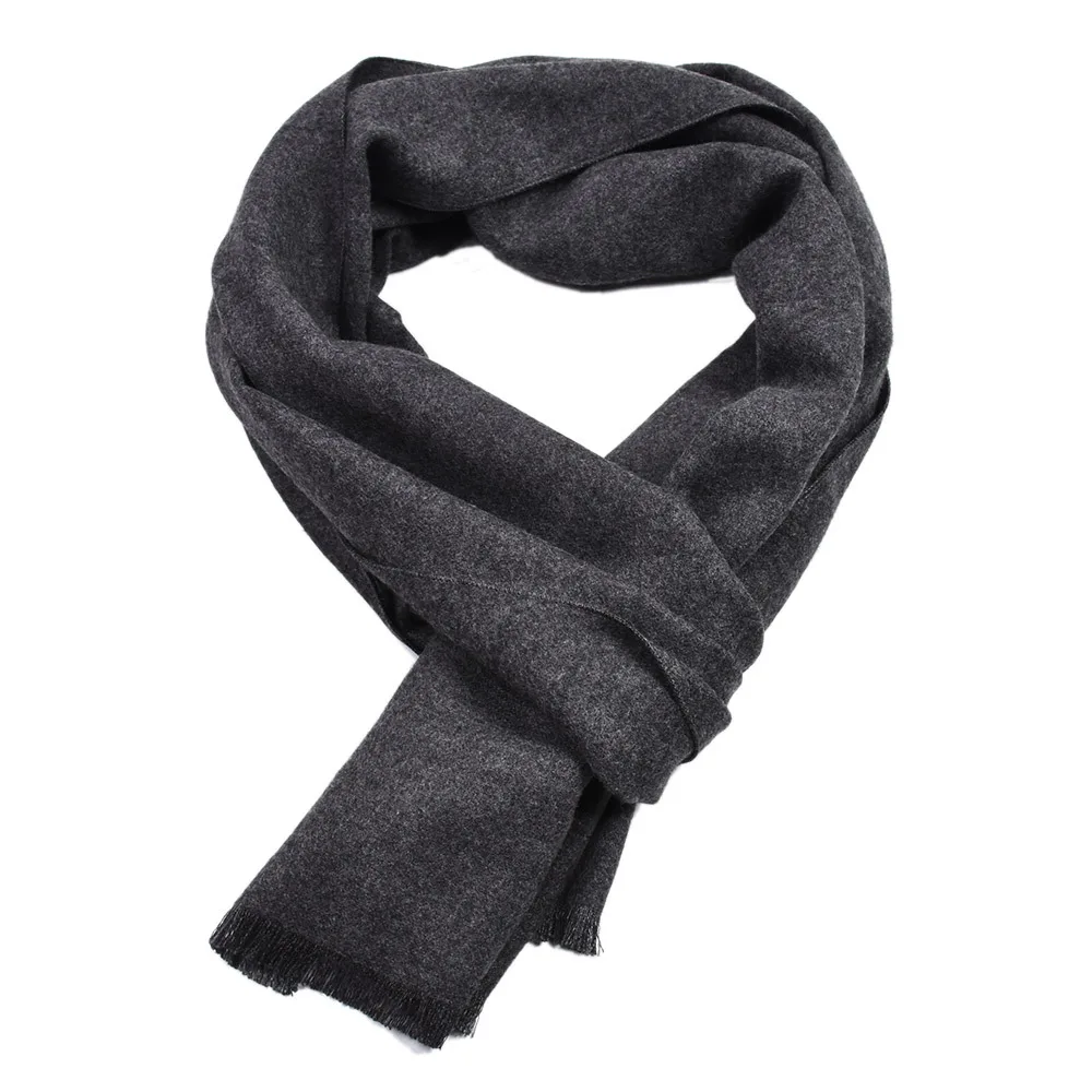 Fashion Men Soild Color Cashmere Scarf Winter Thicken Warm Pashmina Shawl Man Black Gray Casual Scarves Tassel Foulard Bufanda