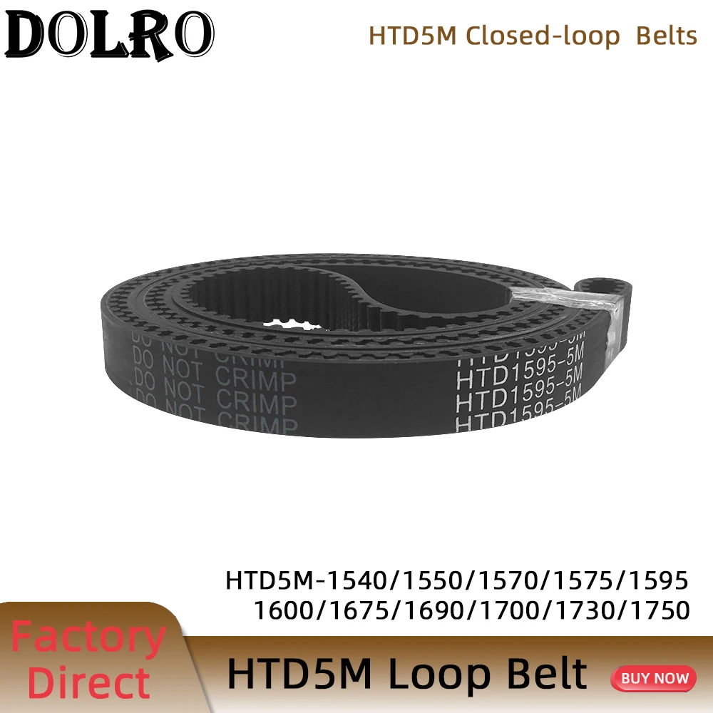 

HTD5M Synchronous Timing belt perimet 1540/1550/1570/1575/1595/1600/1675/1690/1700/1730/1750 mm width15/20/25/30mm Rubber closed