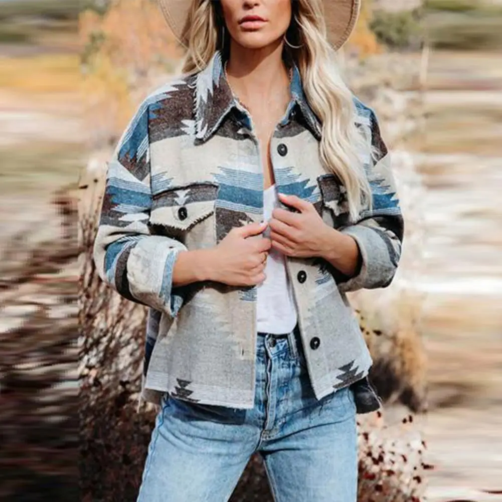Colorful Stylish Vintage Ethnic Style Lady Coat Warm Winter Jacket Ethnic Style for Dating