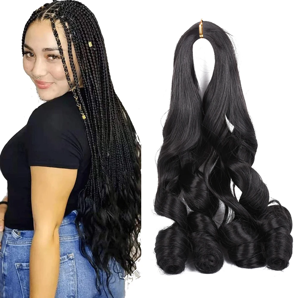 

Spiral Curls Loose Wave Synthetic Ombre Braiding Hair Extension Freetress Wavy Pre Stretched Crochet Braids For Black Women