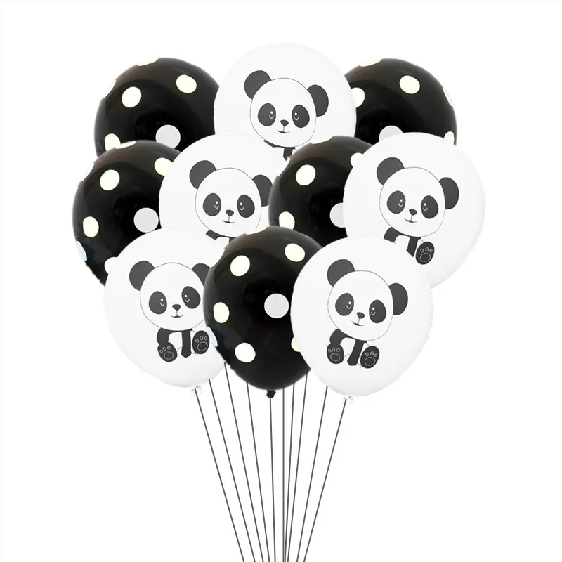 5/10/15 pièces 12 pouces Panda ballon en Latex motif bambou décoration Panda thème fête confettis ballon Baby Shower anniversaire fournitures