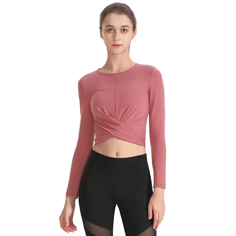 

Yoga Shirts for Women Long Sleeve Crop Top Thumb Fitted Gym Top Shirts Workout Running Fitness Clothes