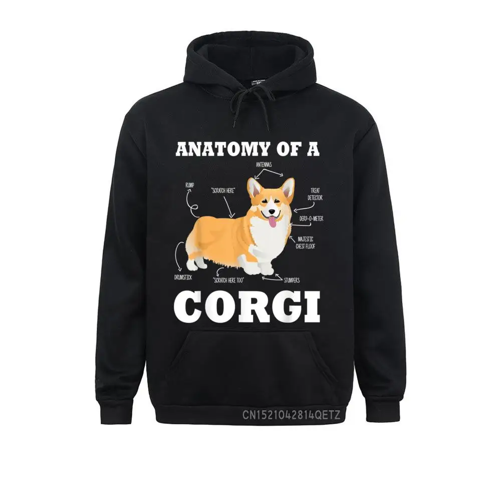 Corgi Top Anatomy Chic Funny Dog Gift Doggy Unisex Pet Young Long Sleeve Hoodies Cozy Sweatshirts New Coming Clothes