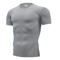 Fashion Solid Color T-Shirt Men Short Sleeve Compression Tight Tshirts Shirt S- 3XL Summer Clothes Free Transportation