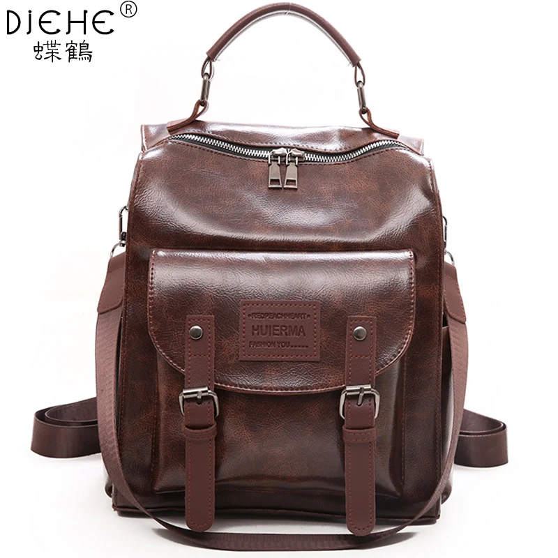 Women PU Leather Backpack Female Fashion Rucksack Brand Designer Vintage Shoulder Bag Mochila Escola School Bag Backpack Mochila