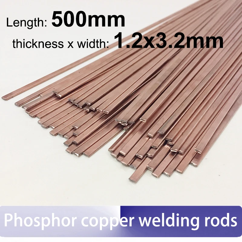 10pcs Flat Phosphor Copper Welding Rods 1.2*3.2*500mm