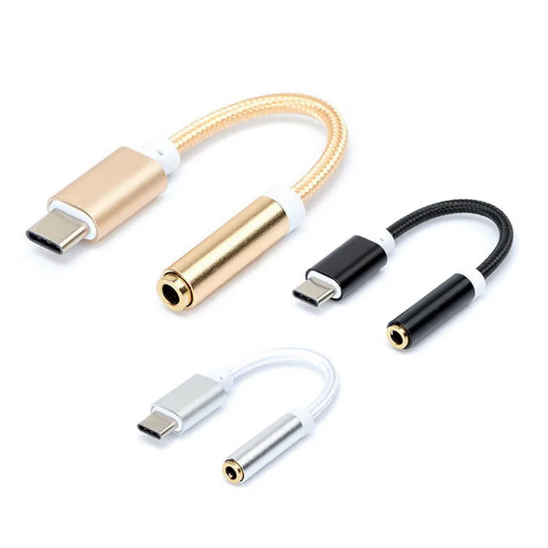

Mobile Phone Adapters Type C To 3.5mm Headphone Jack Aux Audio Adapter for HTC Bolt Samsung Galaxy S8 S9 Typec To 3.5 Mm Cable