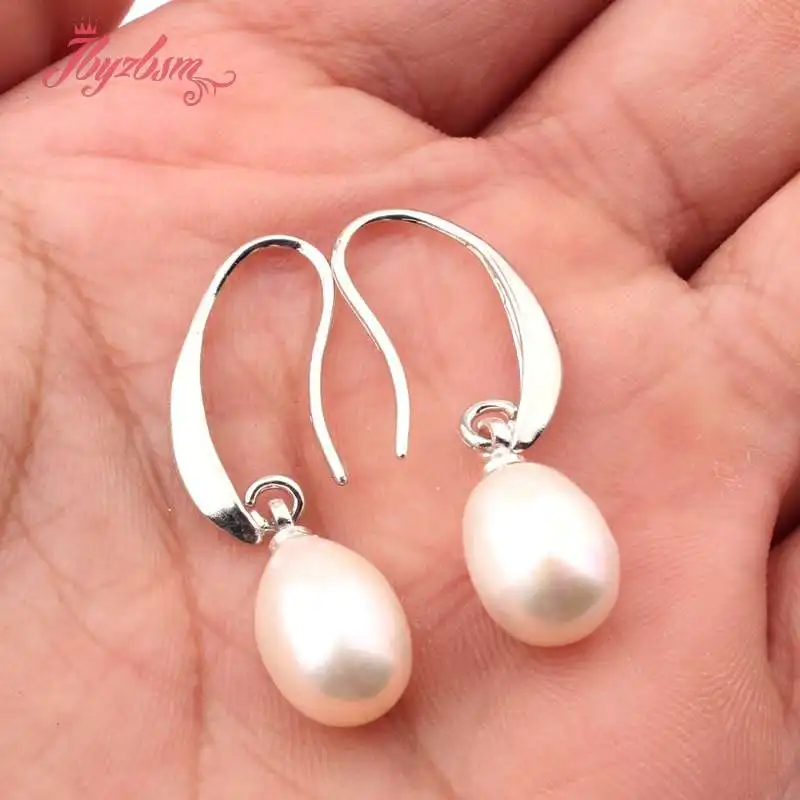 7x8-9x10mm Natural Oval Freshwater Pearl Exquisite Hoop Earring 1 Pair Women Wedding Party Anniversary XMAS New Year Gift