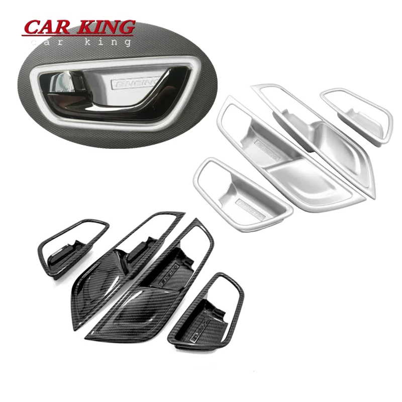 

For Hyundai Kona Encino 2017-2020 ABS Matte/Carbon fibre Car sticker inner door Bowl protector frame Cover trim car styling 4pcs