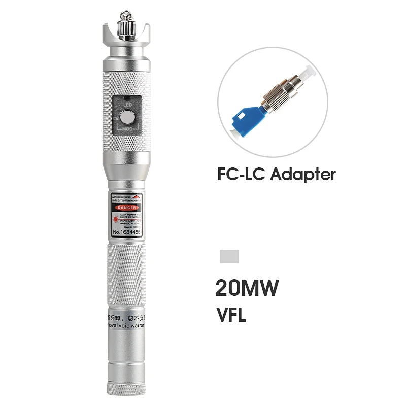 Hoge Precisie Zilver 10 MW 20 MW 30 MW Visual Fault Locator Glasvezel Pen Pen Type Rode Lichtbron Fiber Test Pen 10-30 km