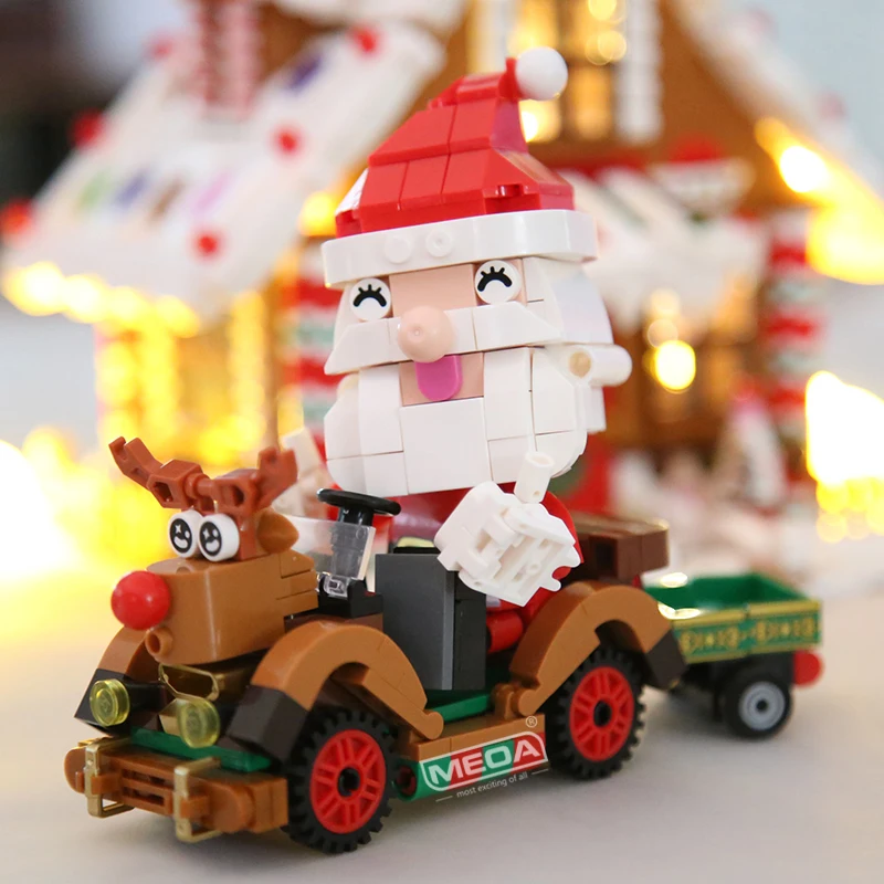 ชุดของเล่นตัวต่อธีมคริสต์มาส ปราสาท ซานต้า ยูนิคอร์น บ้านขนมปังขิง บ้านขนมหวาน ชุดประกอบสำหรับเด็ก เป็นของขวัญสำหรับเด็ก