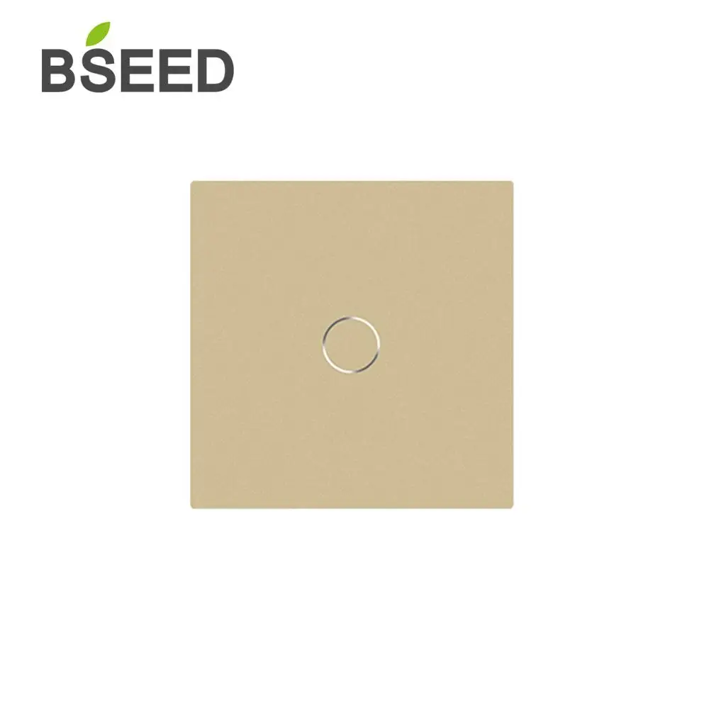 BSEED 47*47mm przełącznik dotykowy montowany na ścianę przełącznik mały szklany Panel DIY część 1/2/3Gang nowa kurtyna ściemniacz wzór kryształ szklane części