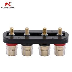 1set R Connector Brass Binding Post Speaker stage amplifier Output four-position terminal Speaker accessories Wiring board