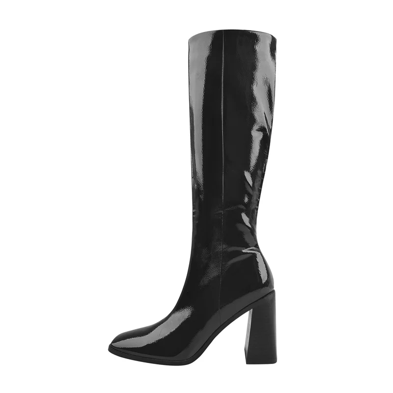 Onlymaker Knee-High Boots Black PU 4