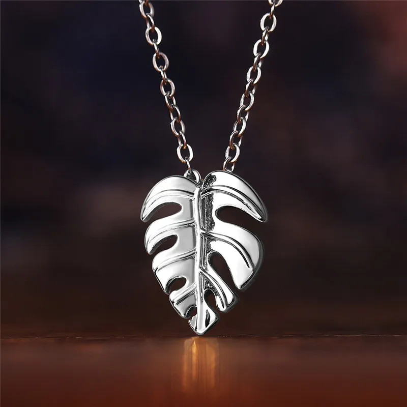 CAOSHI Fashion Style Leaves Shape Pendant Necklace for Women Girls Party Jewelry Simple Daily Collocation Accessories Wholesale