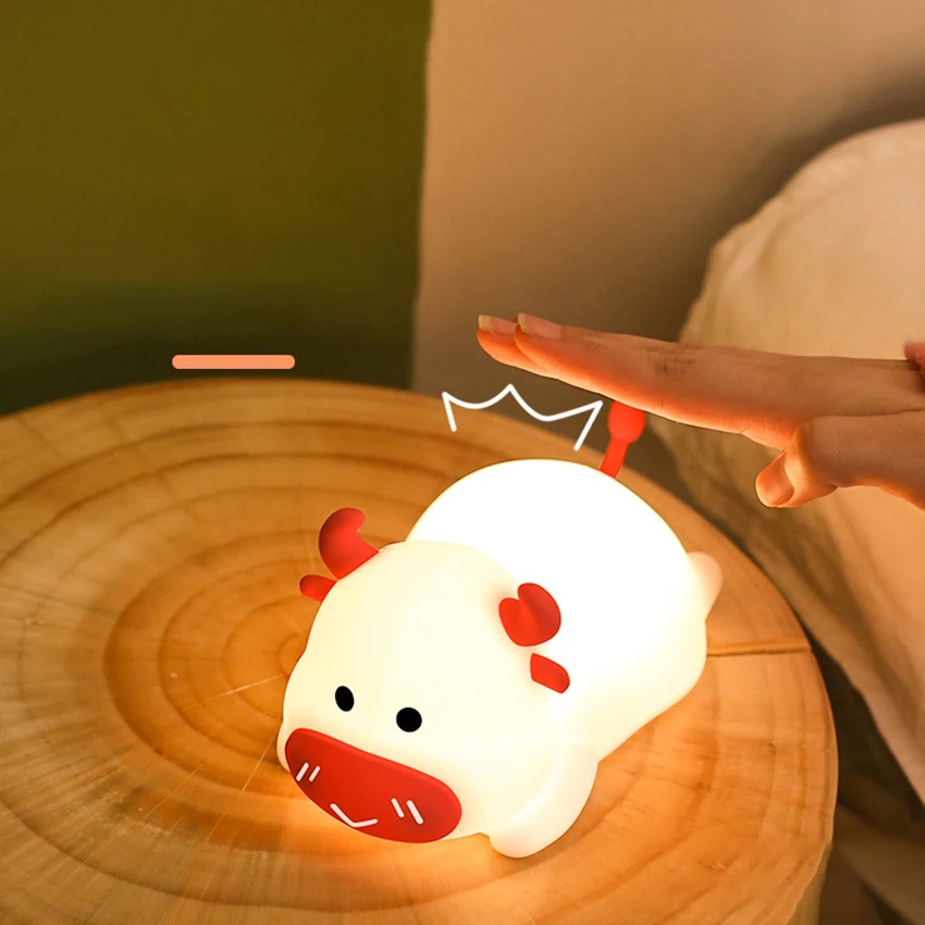 Night Light for Kids, Rechargeable Cute Color Changing Nightlights for Baby, Children Sleep Breathing Lamp for Nursery Gift