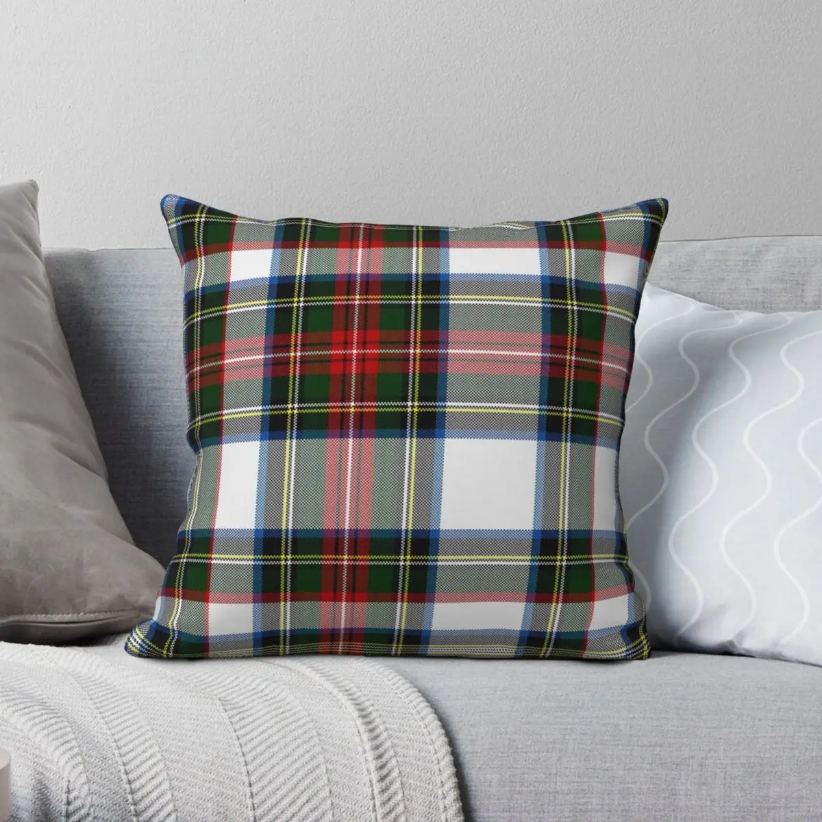 Clan Stewart Dress Tartan Plaid Pillowcase Polyester Linen Velvet Printed Zip Decor Pillow Case Sofa Seater Cushion Cover 18