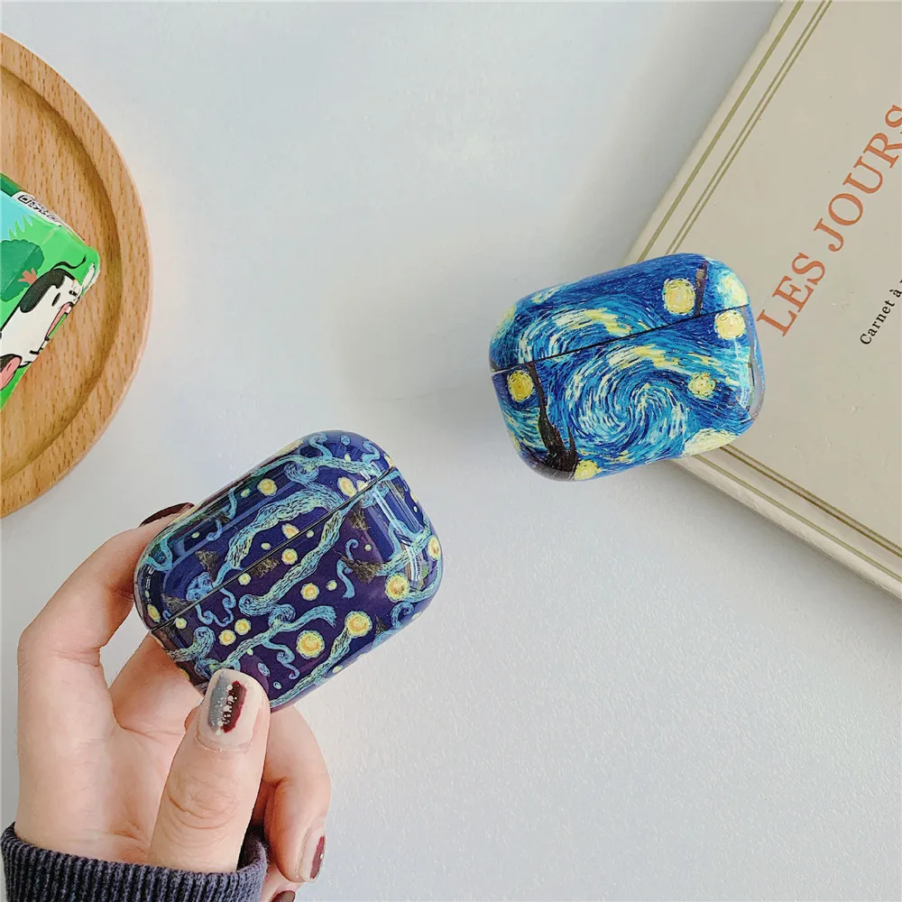 Para airpods pro caso de luxo casca dura airpods3 pintura a óleo caso fone ouvido ar pods acessórios para apple airpods pro casos