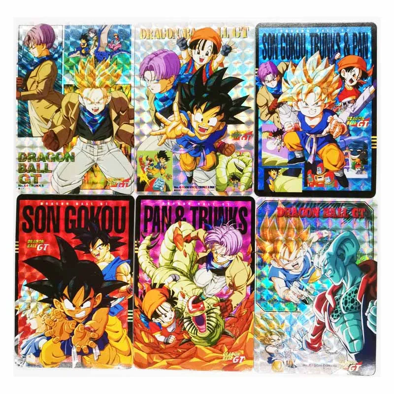 12pcs/set Super Saiyan Dragon Ball GT Refraction Process Heroes Battle Card Ultra Instinct Goku Vegeta Game Collection Cards