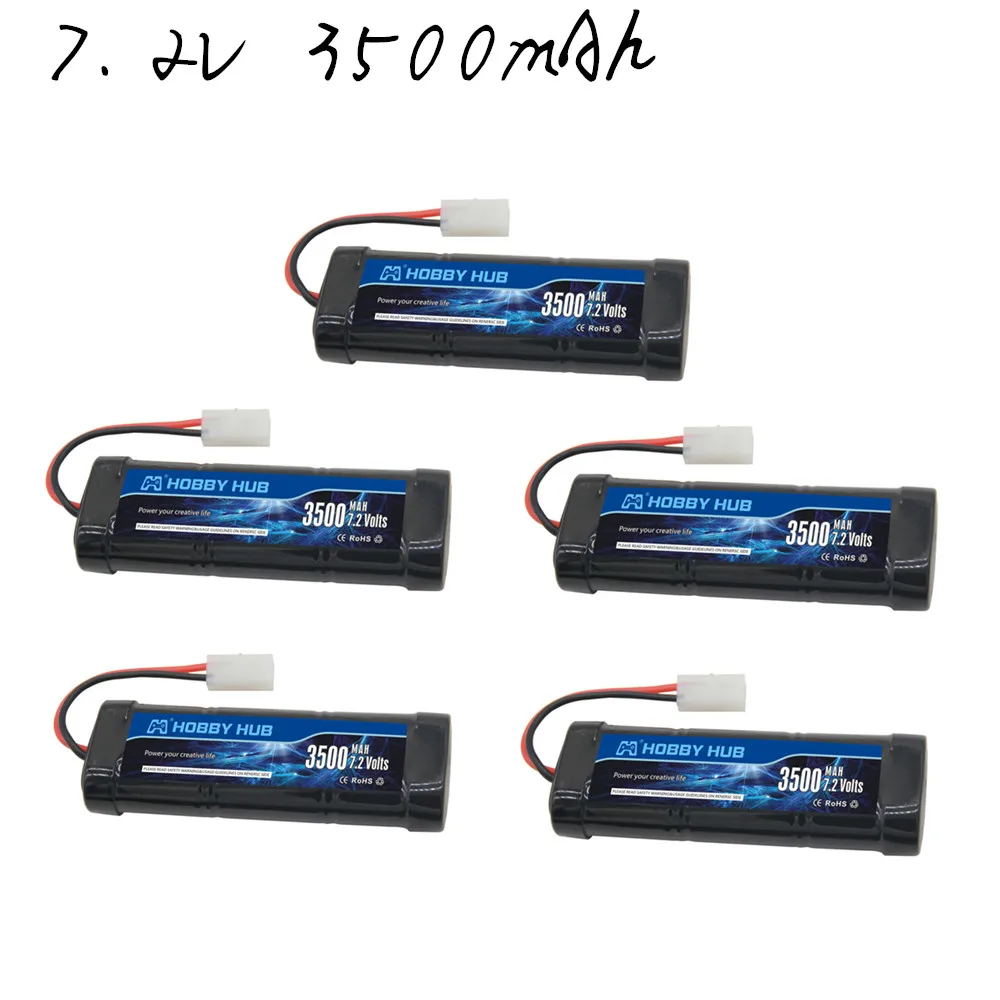 Hobby Hub SC*6 Cells Rechargeable Batteries 7.2V 3500mAh Ni-MH with Tamiya Discharge Connector for RC Racing Cars Boats