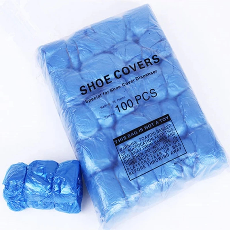 100-800PCS Disposable PE Shoe Cover For Automatic Shoe Cover Machine Special T Buckle Shoe Cover Disposable Machine Shoe Cover