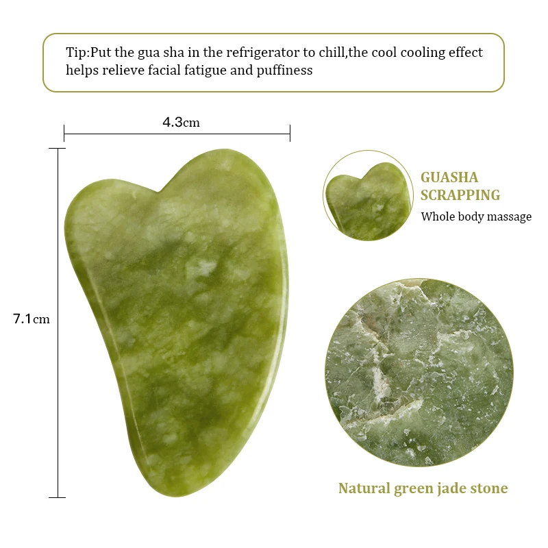 2 in 1 Natural Jade Stone Gua Sha Scrapping Chin Lifting GuaSha Massager Face Skin Rejuvenation Massage Gouasha Scraper Tools