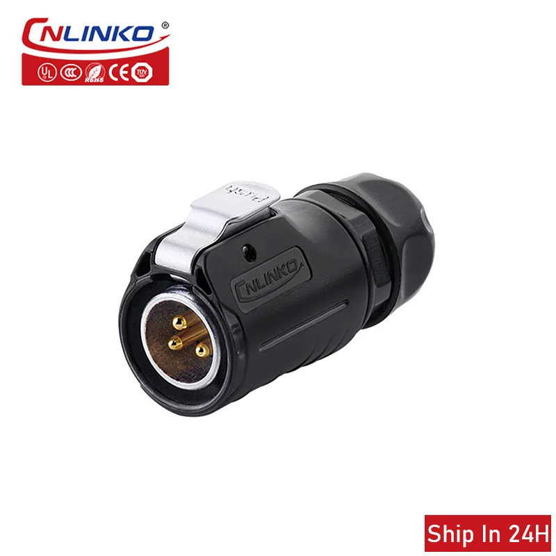 Cnlinko LP20 2 3 4pin Industrial IP67 Waterproof Plug Socket Power Cable Connector for Aviation Solar LED Display Adapter