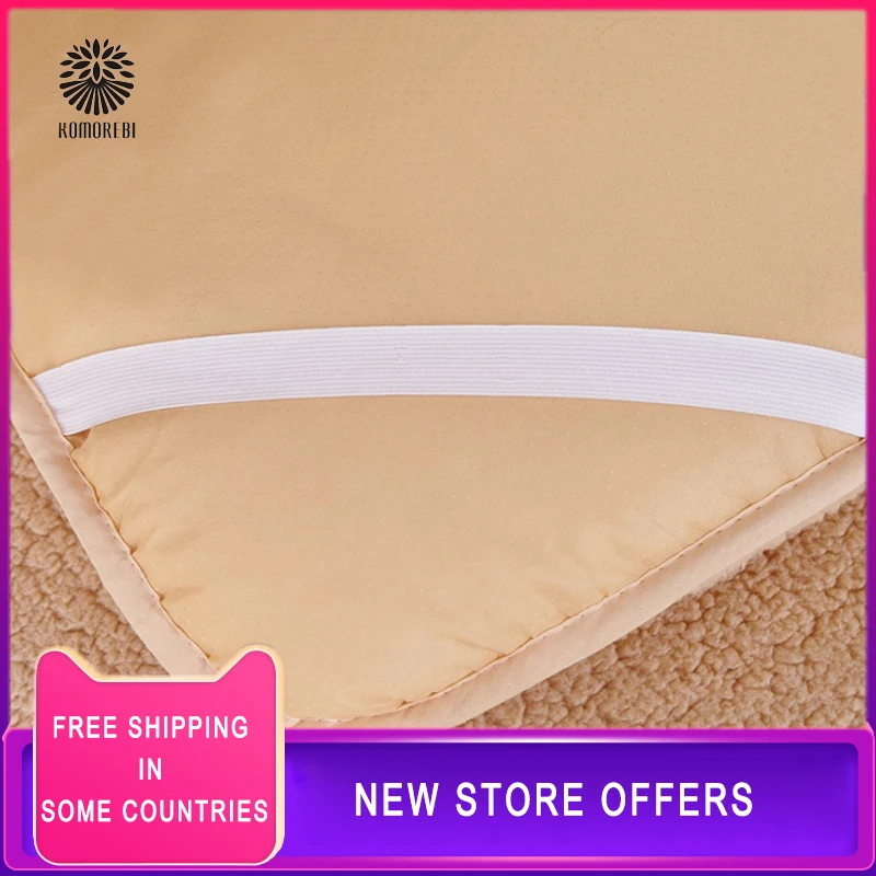 Thick warm Lamb Down Winter Warm Berber Fleece Mattress Nonslip King Size Bed Mattress Pad Cushion Floor Ground Tatimi-mat