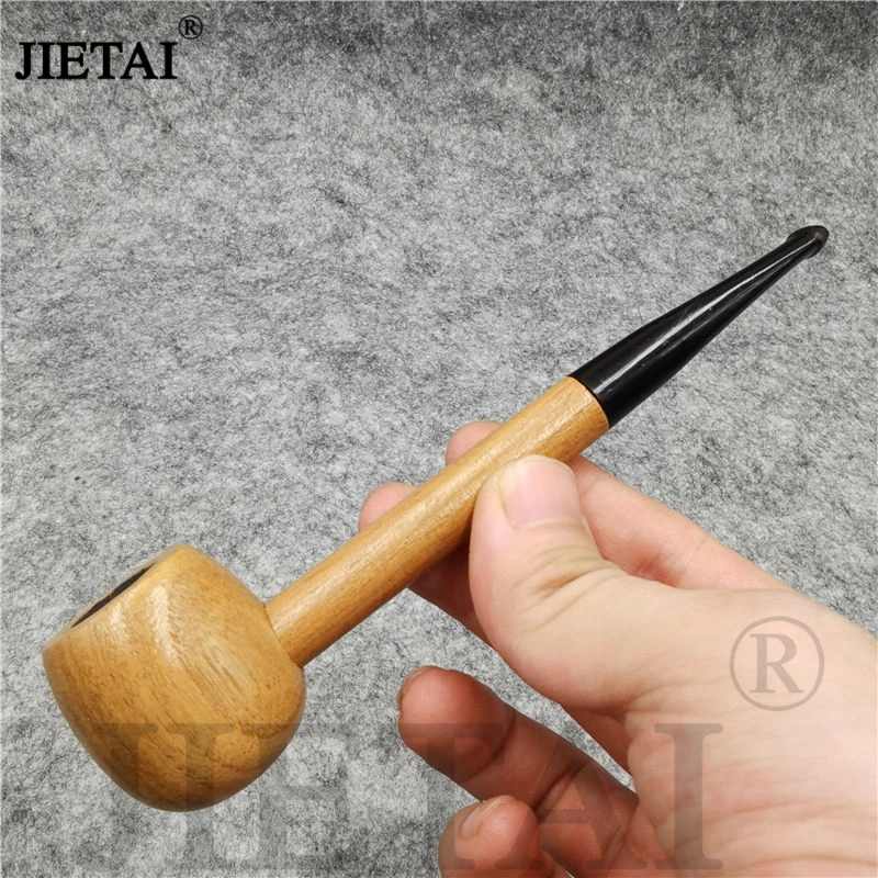 Vintage Wooden Smoke Pipe Popeye Straight Shank Sailor Smoking Pipes Portable Natural Wood Tobacco Pipe Portable Smoke Tool