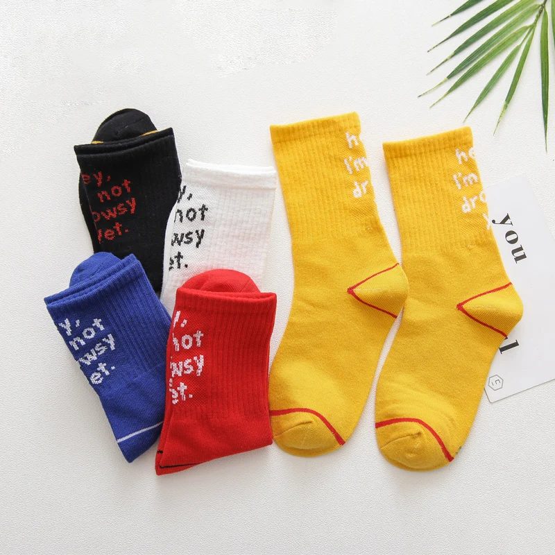 5Pairs/lot Kids Socks Autumn Winter Cotton Baby Socks Cool Letter Boys Socks Coloful Fashion Children Socks