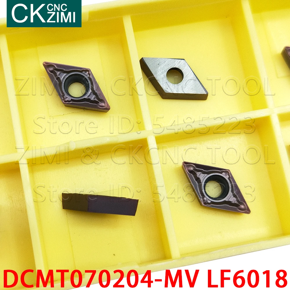 10P DCMT070204-MV LF6018 DCMT 070204 MV LF6018 Carbure Inserts Tournant Outils CNC En Métal Tour Mécanique Outil Pour Acier Inoxydable