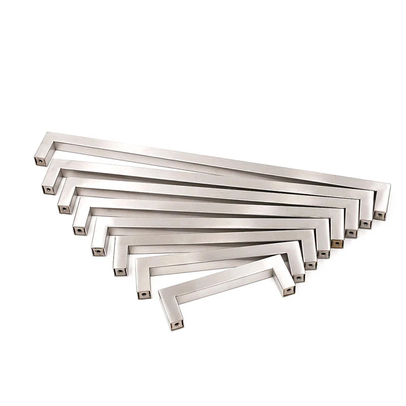 

Cabinet Pulls Brushed Nickel Door Handles Square Drawer Pulls Stainless Steel Cabinet Hardware for Kitchen 5 Pack