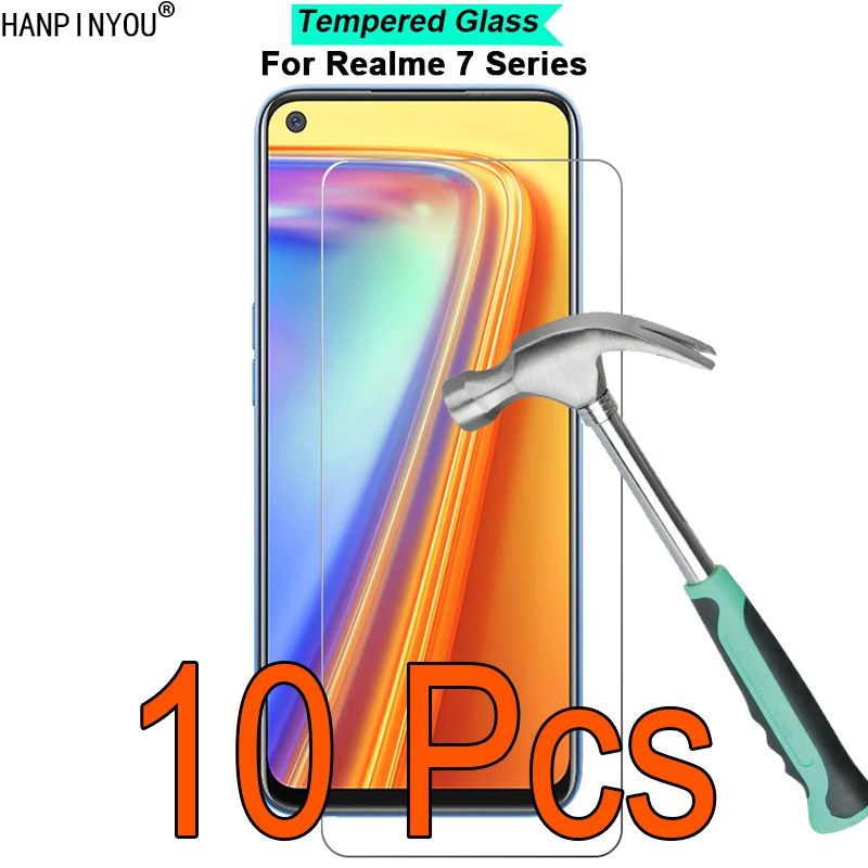 10 Pcs/Lot For Realme 7 7i X7 / Pro New 9H Hardness 2.5D Ultra-thin Toughened Tempered Glass Film Screen Protector Guard