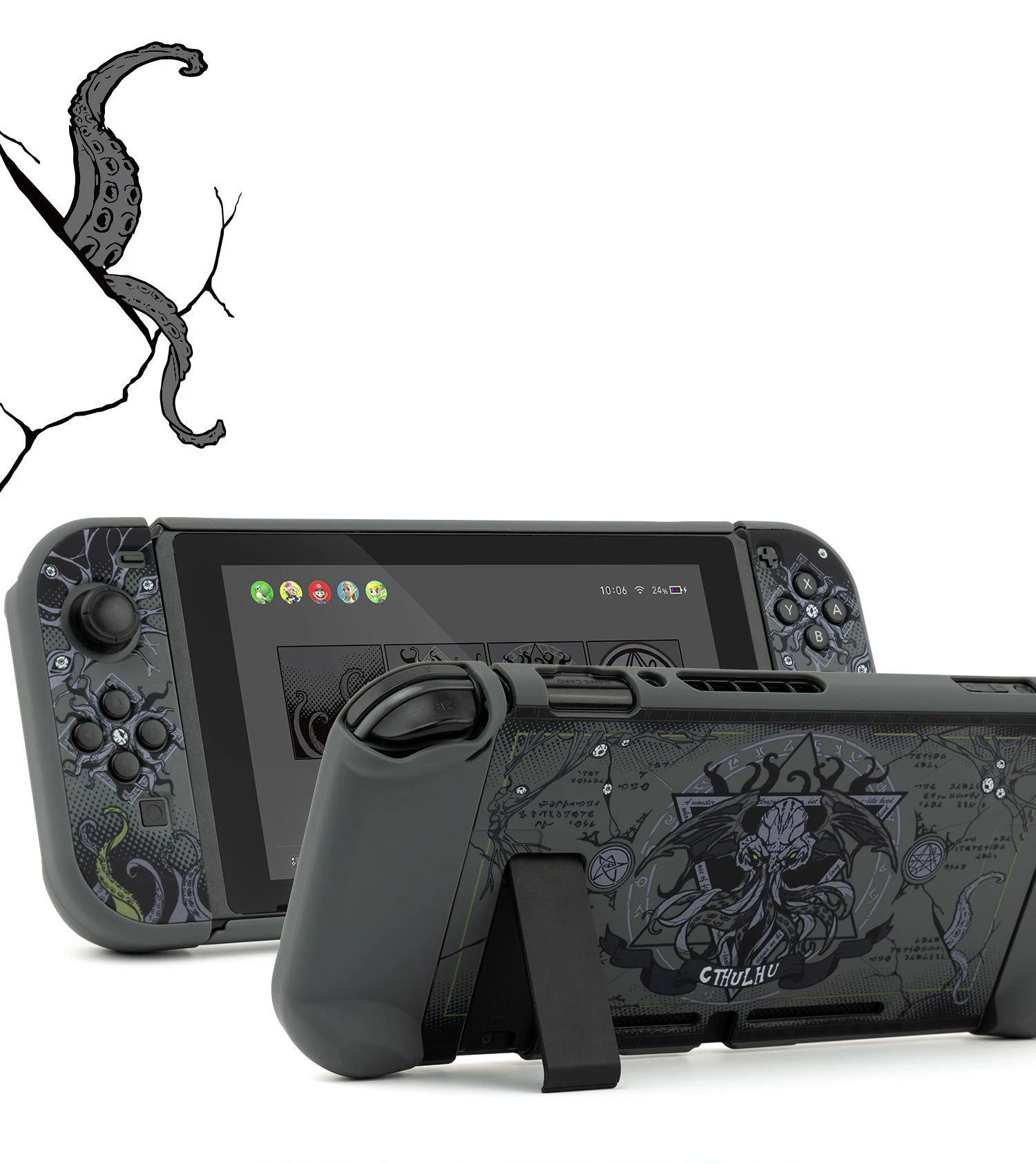 Schwarz Cthulhu Nintendo Schalter Abdeckung Fall Für Jungen Kawaii Transparent Dockable Harte PC Schutzhülle Für Controller Joy-Con