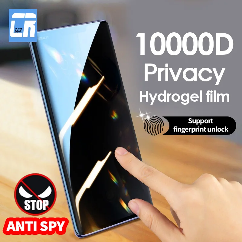 10000D Anti Spy Privacy Hydrogel Film for Huawei P30 P40 P50 P60 Mate 40 50 Nova 8 9 Screen Protector Honor 30 Pro Plus no glass