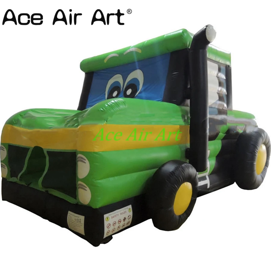 Beautiful Green And Yellow Inflatable Tractor Model With Air Blower For Trade Show/Advertising Made By Ace Air Art