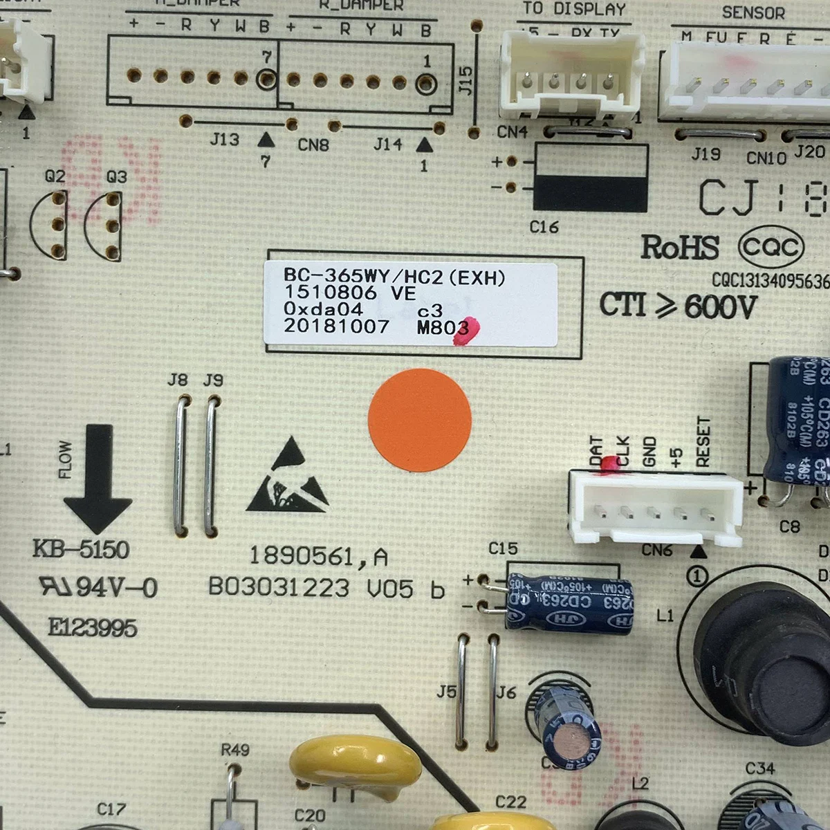 K1510806 BCD-365WY/HC2(EXH) Hisense Fridge Main PCB Power Control Board for HR6AFF355SD HR6AFF355D