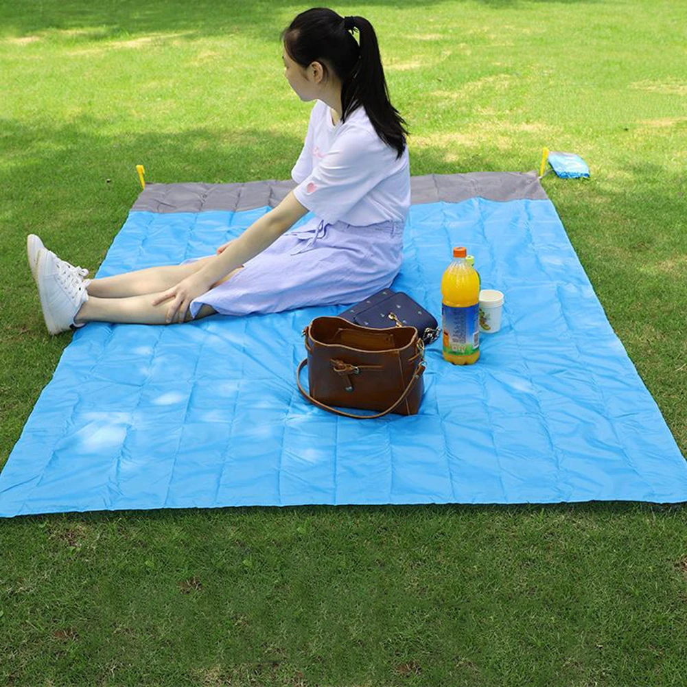 1.4M*2M/ 2M*2.1M Waterproof Beach Blanket Outdoor Portable Picnic Mat Camping Ground Mat Mattress Camping Bed Sleeping Pad