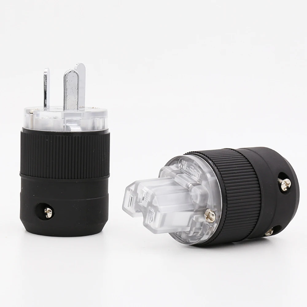 

One Pair Brass With Rhodium Plated AU Power Cord Plug Power Connector For DIY Power Cable