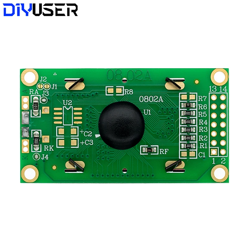 Écran LCD LCM avec rétro-éclairage jaune vert ou bleu, Module de 58x32MM 8x2 0802 8X2