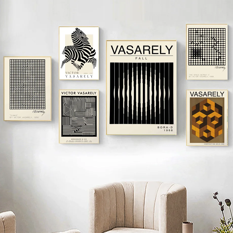 Psychedelic Zebra Dots Shapes Abstract Trippy Wall Art Canvas Painting Nordic Posters And Prints Wall Pictures Living Room Decor