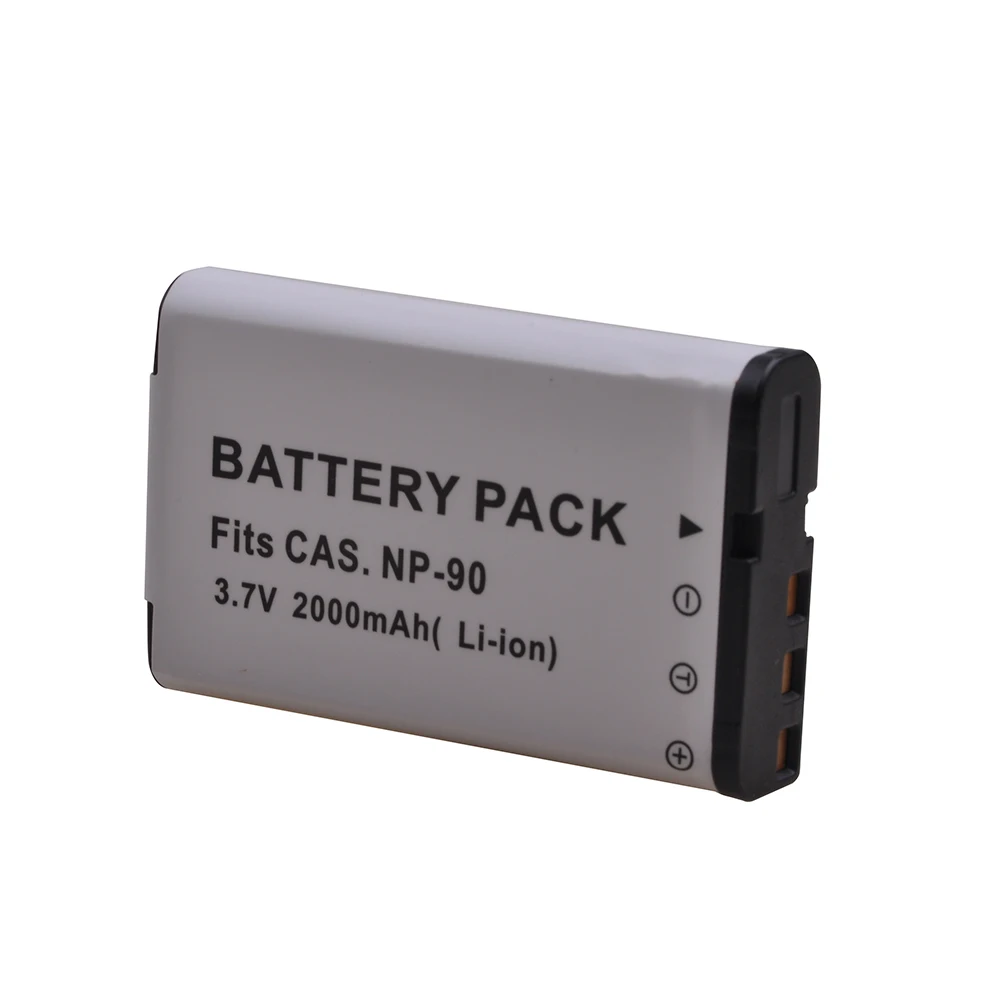 2000mAh NP-90 NP90 Battery for Casio NP 90, Exilim EX-H10, EX-H15, EX-H20G, EX-H20GBK, EX-H20GSR, EX-FH100BK, EX-FH100