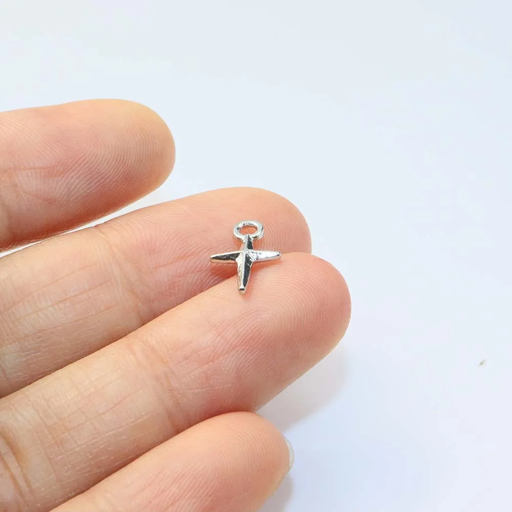 Eruifa 20pcs 8*10mm Star Plated Zinc Alloy Charms Pendant Jewelry DIY Necklace Bracelet Earrings 2 Colors